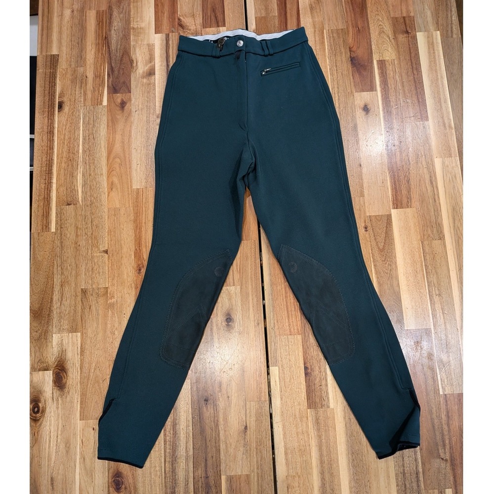 Pikeur Breeches Womens 80 US 28L Green Riding Pants Knee Patch Made in Germany